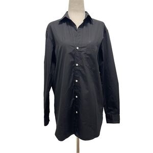 Frank & Eileen Joedy Boyfriend Button Front Black Shirt Size X-Small